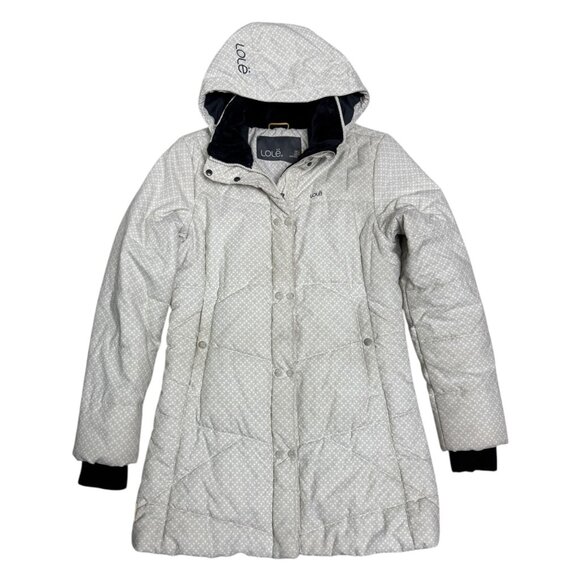 LOLE Designer White Insulated Winter Puffer Parka Jacket Coat Womens Medium - Picture 1 of 6